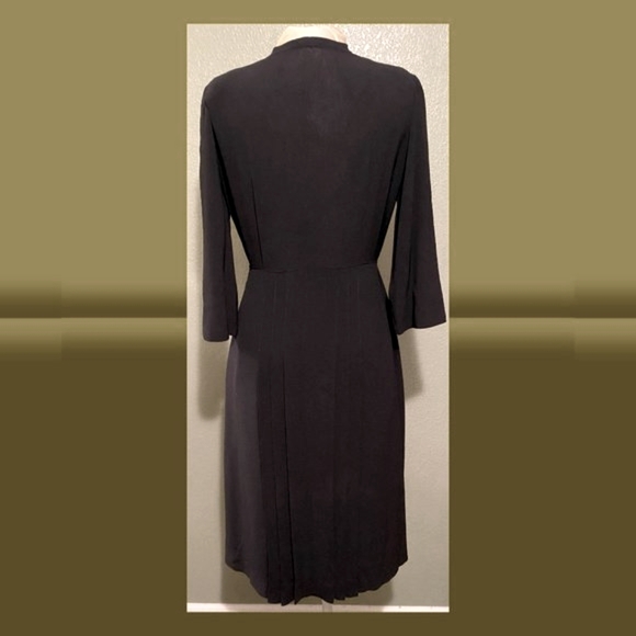 Authentic 1940s Black Crepe Coatdress - Picture 3 of 3